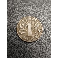 1 цент 1929. Хорошее состояние! С 1 рубля
