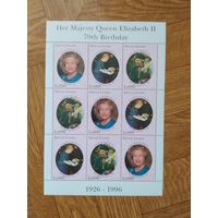 Сьерра Леоне малый лист 1996 г. Королева Елизавета.