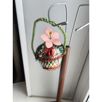 Ёлочка игрушка ГДР.Корзинка с цветком.