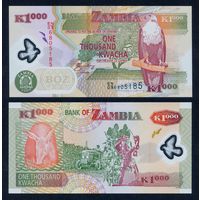 Замбия 1000 квач 2009 г. (P-44g, UNC) [Полимер, South African Bank Note Company] Замбия 1 000 квача 2009 года