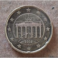 Германия 20 евроцентов 2002 г., отметка мд., "J" - Гамбург,  KM# 211