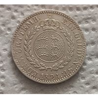 Вюртемберг 1 гульден 1824 монетный двор отметка W. Тираж 21.000 РЕДКИЙ!
