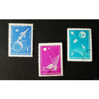 Болгария 1963 г. Космос. Лунный зонд Луна-4, полная серия из 3 марок