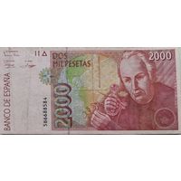 Испания 2000 песет 1992 XF, 823