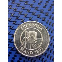 1 крона. Исландия 1992г.