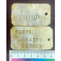 Немецкие бирки BODENSTEINER и O.GEFR RAITH 2ШТ