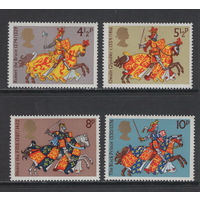 Британия 1974** Средневековые рыцари Англии Mi#654-657