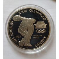 США 1 доллар 1983 г.ОИ в Лос-Анжелесе Серебро.Пруф.