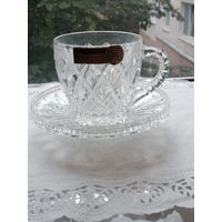 Чашка с блюдцем хрусталь