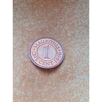 7. Распродажа!  Маврикий. 1 цент 1956 г. Редкий год! Одна на ау! AUNC!