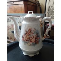 Чайник кофейник 19 или нач. 20 в. большой 1.65 L фарфор