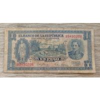 Werty71 Колумбия 1 песо 1953 банкнота Редкая