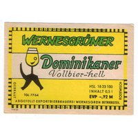 Этикетка пива Dominikaner Германия П775