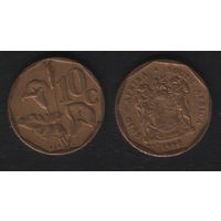 Южная Африка (ЮАР) km135 10 центов 1990 год (_брак(om1(0(2 малый поворот ТОРГ