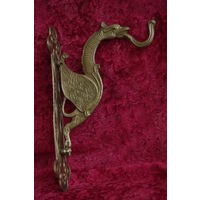 Вешалка - крючок латунный ( БОЛЬШОЙ )   ( высота 22 см , ширина 5 см , глубина 15 см )