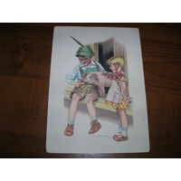 Дети Открытка Винтажная Чистая