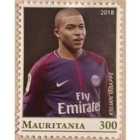 Мавритания 2018. Футбол. Kylian Mbappe. Марка из серии