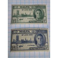 БРИТАНСКИЕ КОЛОНИИ МАЛЬТА 1946 ГОД ГОДОВЩИНА ПОБЕДЫ