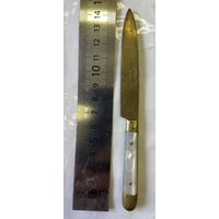 Нож для бумаг, клеймо, латунь