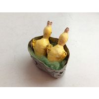 Птенцы в лукошке Елочная игрушка вата