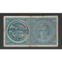 Чехословакия Богемия и Моравия 1 крона 1939 года. Тип P-1а. Ручной штамп. Состояние VF-