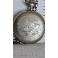 С 1 рубля ! Часы  WALTHAM старинные карманные  Паравоз .