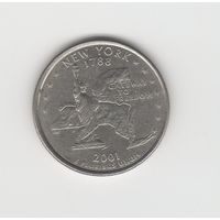 Квотер (25 центов) США "Штат Нью-Йорк" 2001 D Лот 0586