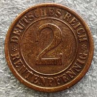 Германия 2 рентенпфеннига  1924 г. "J"