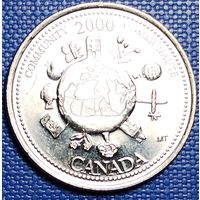 Канада 25 центов 2000 г. Сообщество.