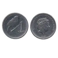 Острова Кука. 1 цент 2017. Фауна. Птица крапивник.