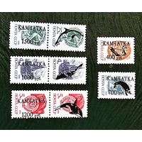 Марки с надпечатками 90-х, Камчатка, с 1 рубля без мин.