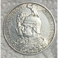 Монета 2 марки 1901 год. 200 лет Пруссии. Германская империя.