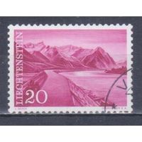 [181] Лихтенштейн 1959. Ландшафт.Горы.Дамба. Гашеная марка.