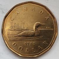 Канада 1 доллар 1988 год. А-2