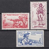 23.FrK. Франция. Колонии. Мартиника. Национальная оборона. 1941 г. Полная серия. Mi.##187-189.