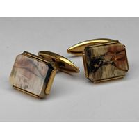 Запонки с натуральным камнем СССР.