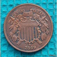 США 2 цента 1869 года. Предложи свою цену или обмен!