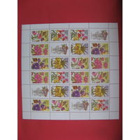 Россия, 1996, Mi#480-4, декоративные цветы, лист, MNH флора**