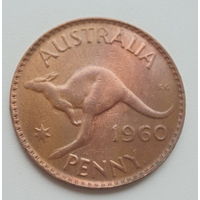 Австралия 1 пенни 1960 год кенгуру королева Елизавета II