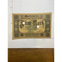 Германия нотгельд 5 марок 1918 г.- Цвикау - 2001