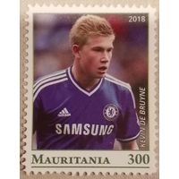 Мавритания 2018. Футбол. Kevin de Bruyne. Марка из серии