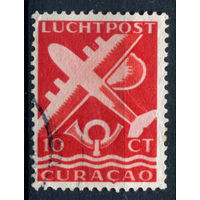 Нидерландские колонии - Кюрасао - 1947г. - авиация, авиапочта, 10 с - 1 марка - гашёная, немного погнут уголок [Mi 254]. #3-WB-77-A-1