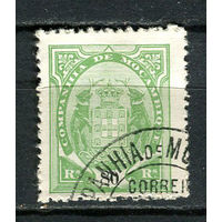 Португальские колонии - Мозамбик (Comp de Mocambique) - 1895 - Слоны с гербом 80R - [Mi.19B] - 1 марка. Гашеная.  (Лот 14JA)-TG3P52