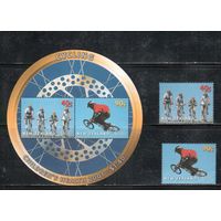 Новая Зеландия-2001(Мих.1933-1934,Бл.125) , **  ,  Спорт, Велоспорт , Велосипеды(полная серия)