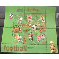 Киргизия 2002. Чемпионат мира по футболу в Южной Корее и Японии. Надпечатка золото. 1 блок (119)