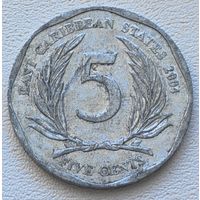 Карибы 5 центов 2004