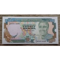 Werty71 Замбия 20 квача 1989 - 1991 UNC банкнота