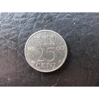 Нидерланды.25 центов.1969. С 20 копеек. Распродажа коллекции. Смотрите другие лоты.