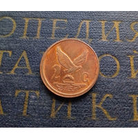 2 цента 2000 ЮАР Старый герб #01 AU Брак. Смещение