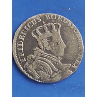 Пруссия 6 грошей 1756 г. мд- "С" Фридрих II (1), без мц.